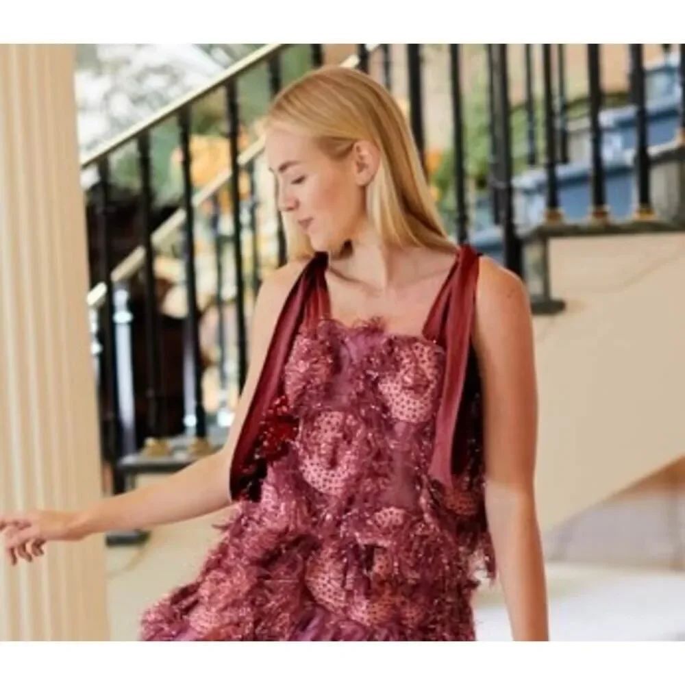 BURU Pillar Top in Bordeaux Eyelash Sz. L - Picture 3 of 8